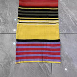 Horizontal Striped Sleeveless Slim Fit Jacquard Knit Dress