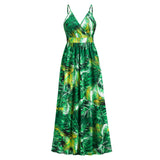 Tropical Floral Printed V-Neck Sundress