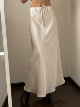 High Waist Long Satin Skirt| Elegant Ankle-Length Women’s Skirt