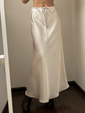 High Waist Long Satin Skirt| Elegant Ankle-Length Women’s Skirt
