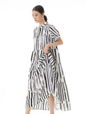 Striped Patchwork Pullover Shirt Dress
