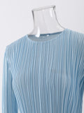 Bright Gradient Lace-Up Long Sleeve Elastic Waist Dress