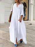 White Oversize Cotton Long Dress