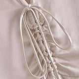 Ruched Satin Long Dress