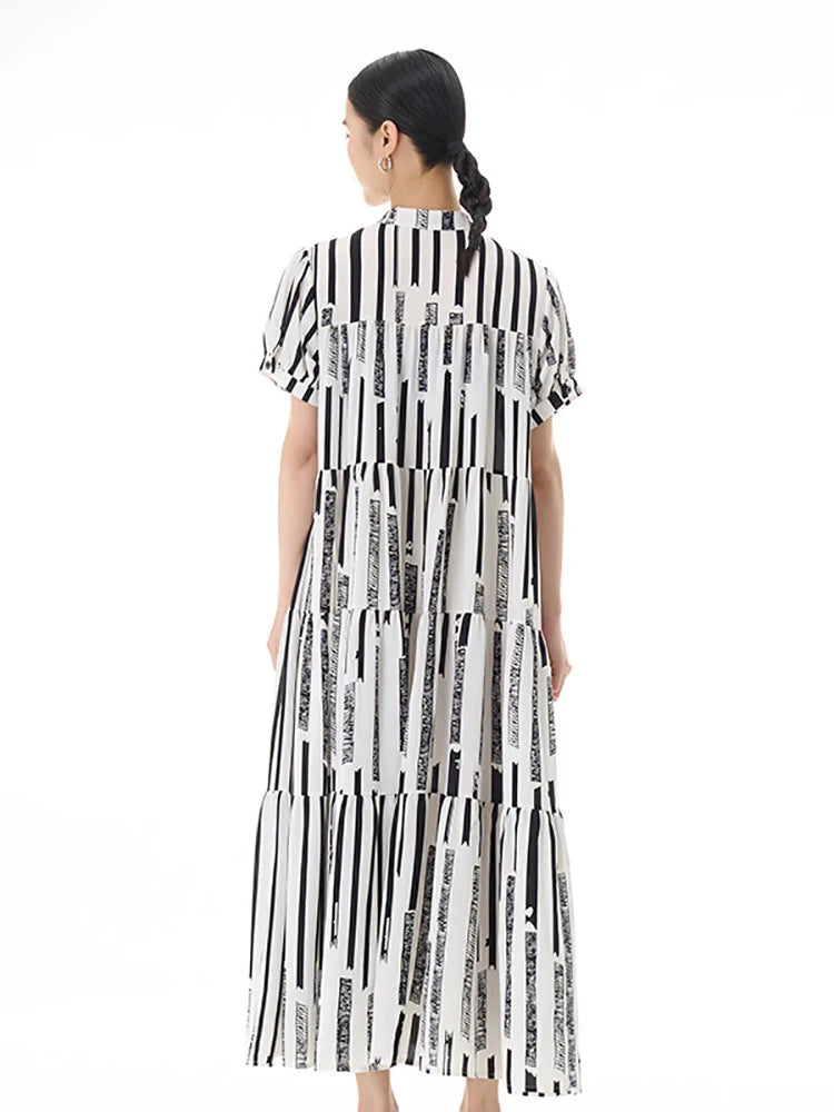 Striped Patchwork Pullover Shirt Dress