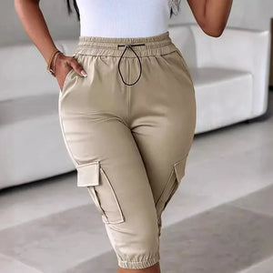 Capri Solid Cargo Pants |Casual & Functional Everyday Pants