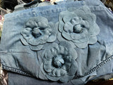 3D Flower Denim Mini Dress