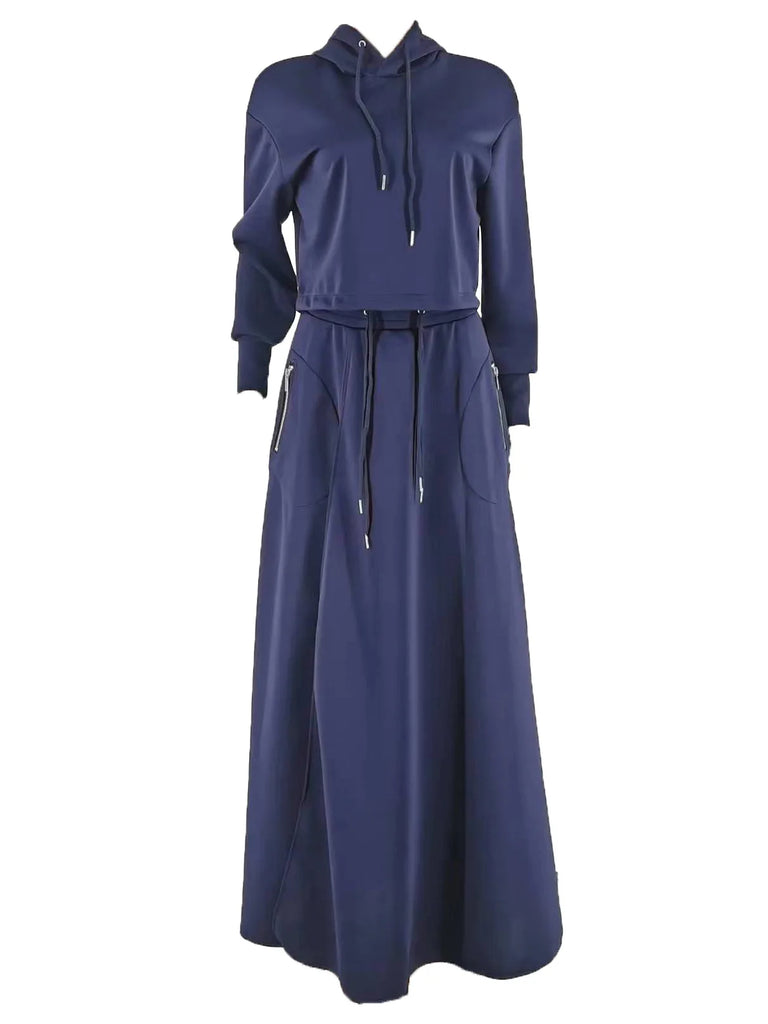 Bright Two-Piece Hoodie & Skirt Set for Women