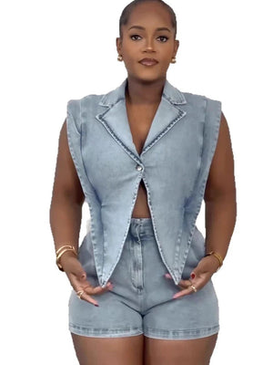 Denim Two-Piece Set