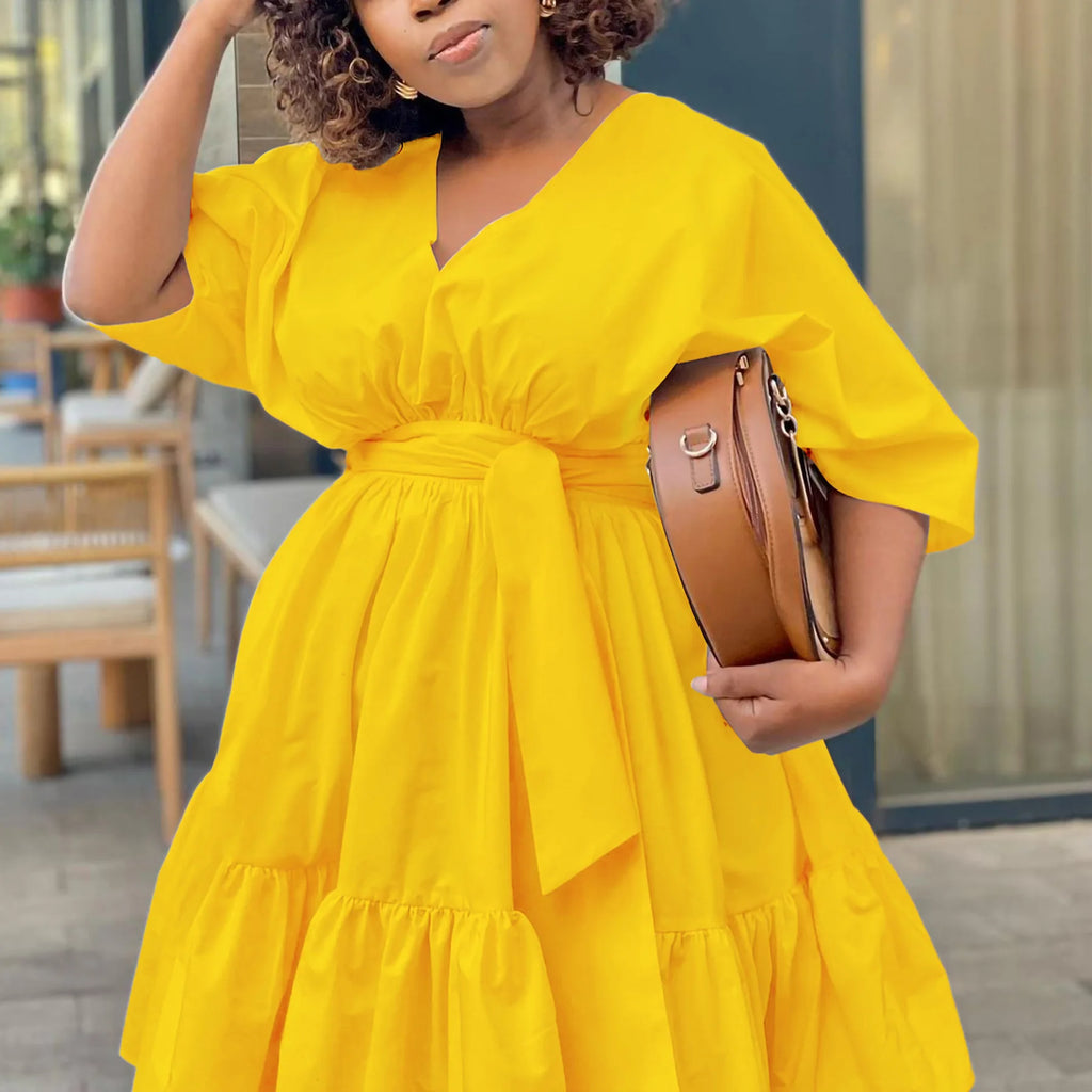 Elegant Tiered Ruffled Midi Dress