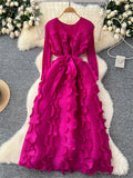 Bright Ruffles Luxury Maxi Dress
