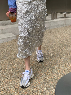 Long Silver Skirt
