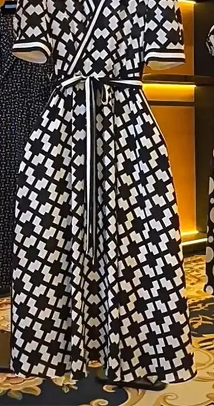 Midi Plaid Printed Dress