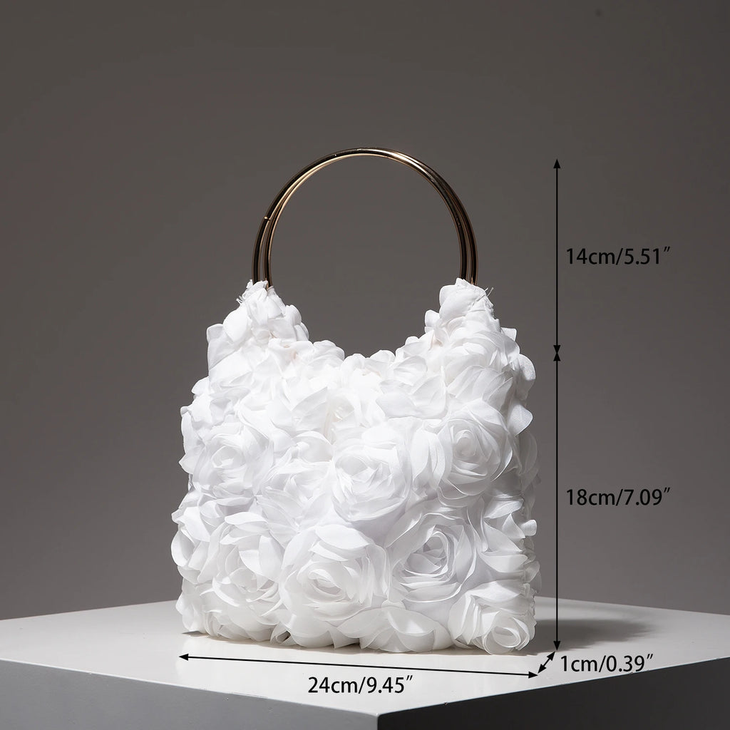 Rose Flower Hand Bag| Elegant Floral Purse for Women