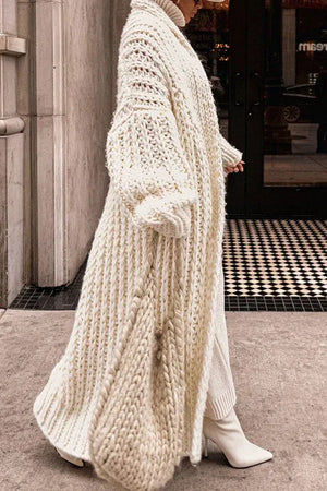 Thick Cozy Knitted Long Cardigan
