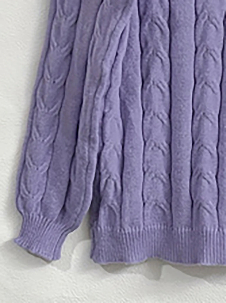 Solid Knitted Two Piece Skirt and Sweater Set for Women