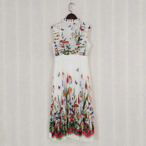 Bright Floral Print Midi Dress for Women