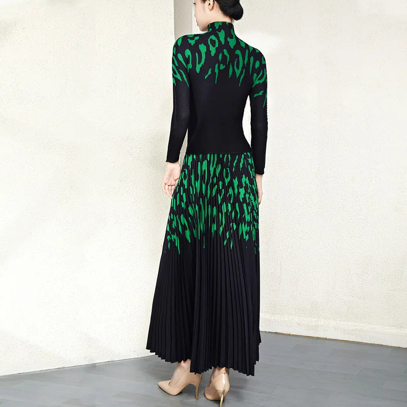 Elaine Turtleneck Printed Stretch Dress