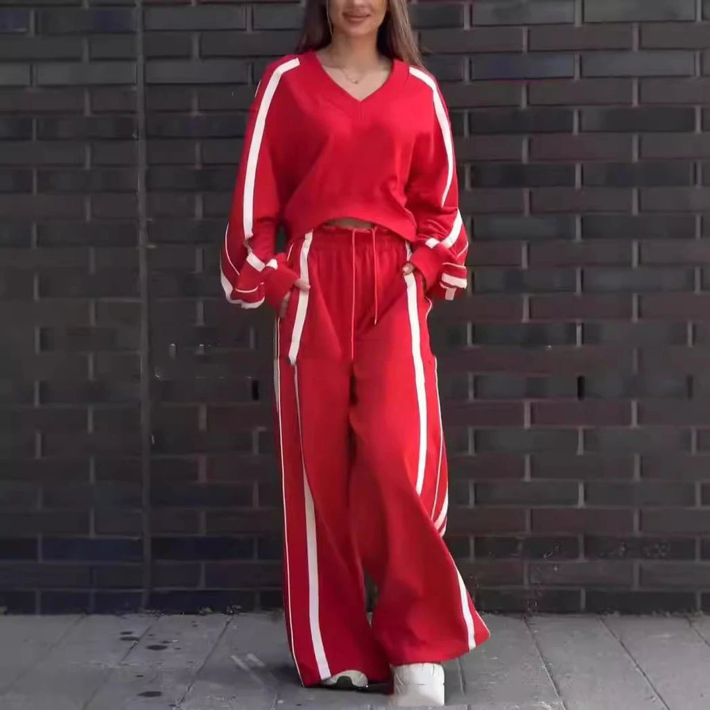 Two-Piece Set - Casual Sweatpant & Long Sleeve