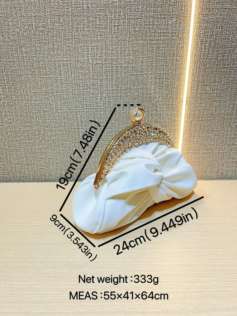 Luxurious Twisted Knot Rhinestone Embellished Clutch
