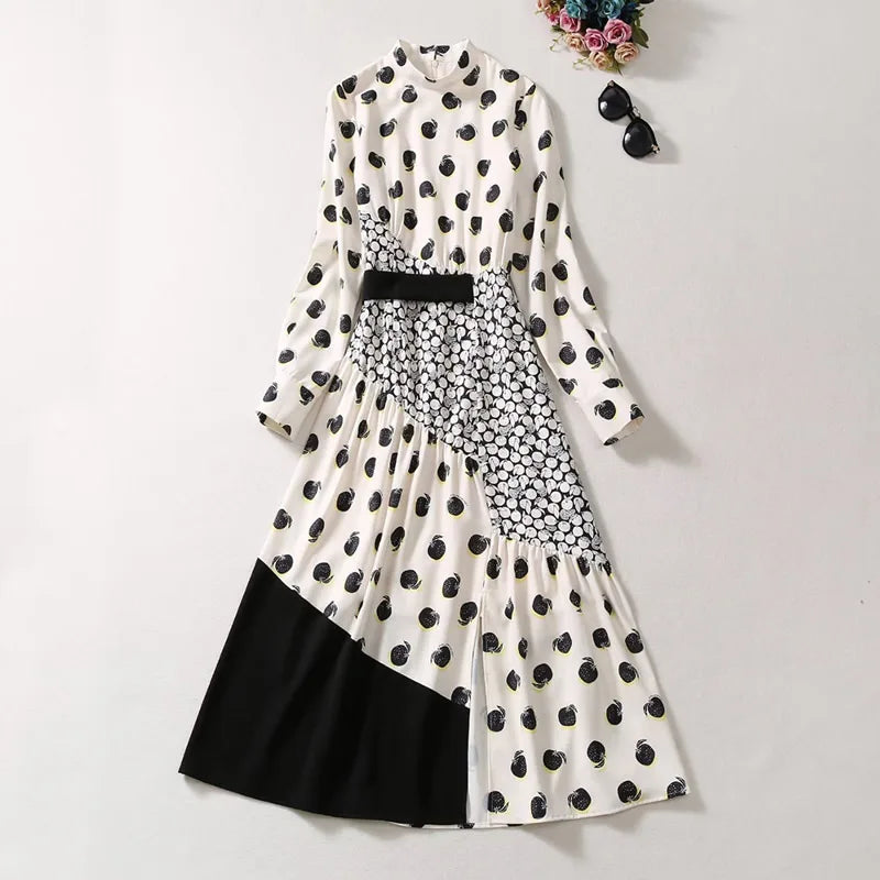 Patchwork Polka Dot Dress