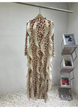 Leopard Print Patchwork Ruffled Dress
