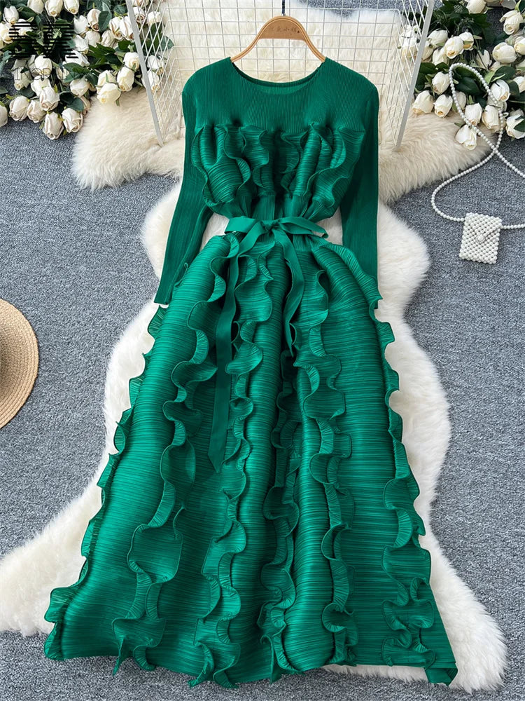 Bright Ruffles Luxury Maxi Dress
