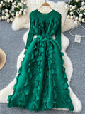 Bright Ruffles Luxury Maxi Dress