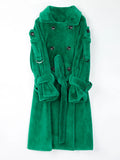 Long Warm Fluffy Faux Fur Trench Coat