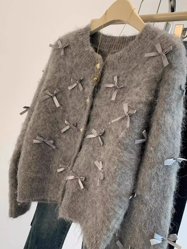 Grey Bow Sweater