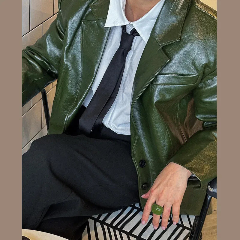 Faux Leather Strapless Two Pieces Set