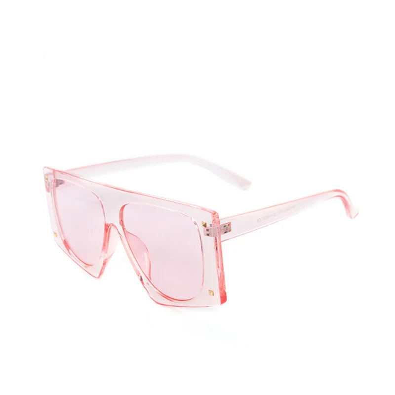 Oversized Punk Leopard Rectangle Sunglasses