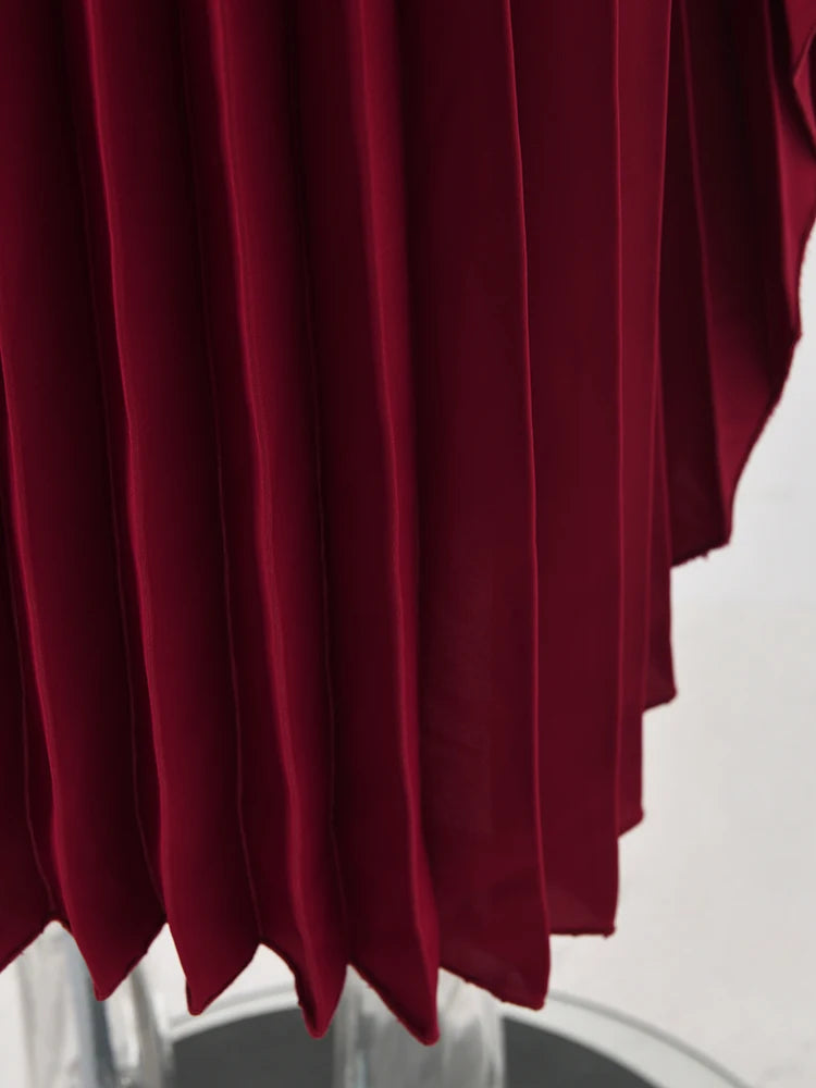Elegant Pleated Batwing Dress for Women