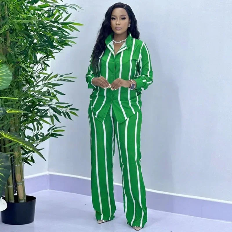 Striped Leisure Two Piece Set