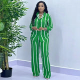 Striped Leisure Two Piece Set