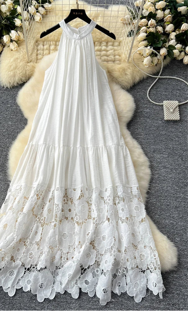 Lace Embroidery Sleeveless Dress