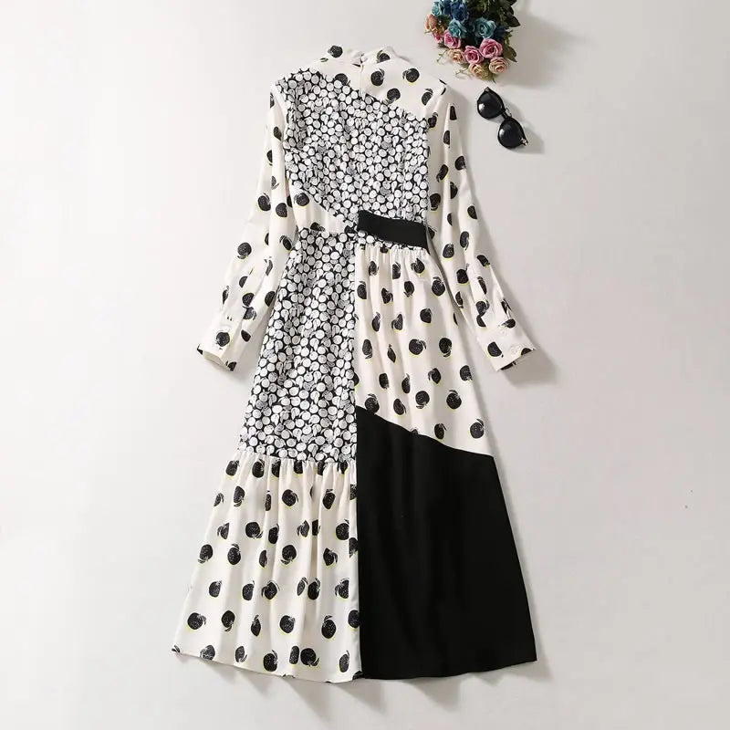 Patchwork Polka Dot Dress