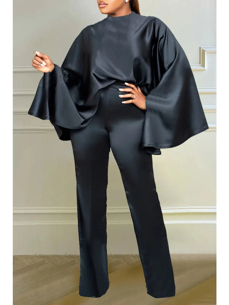 Satin Two Piece Chic Pant Set