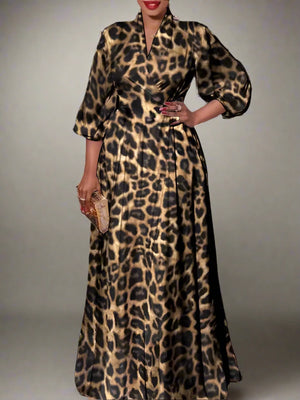 Women’s Long Flowy Animal Print Dress