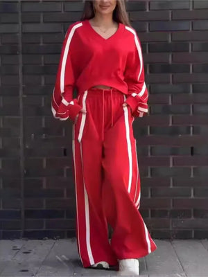 Two-Piece Set - Casual Sweatpant & Long Sleeve