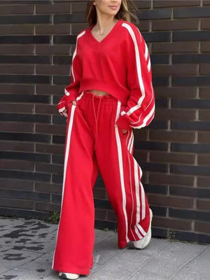 Two-Piece Set - Casual Sweatpant & Long Sleeve