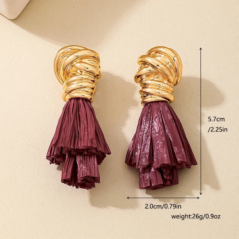 Retro Fringe Drop Earrings| Irregular Metal Style