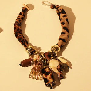 Retro Leopard & Beads Necklace