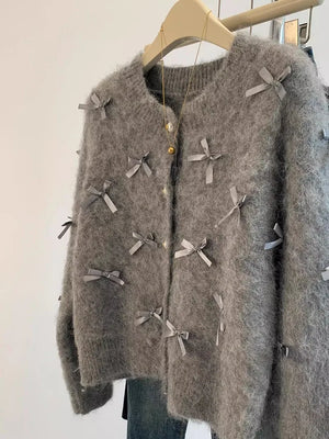 Grey Bow Sweater
