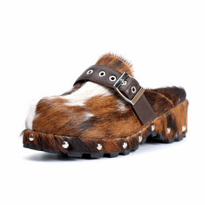 Handmade Platform Studded Clog Slippers