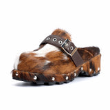Handmade Platform Studded Clog Slippers