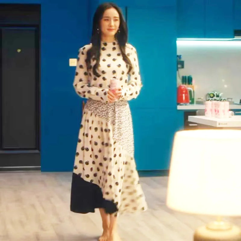 Patchwork Polka Dot Dress