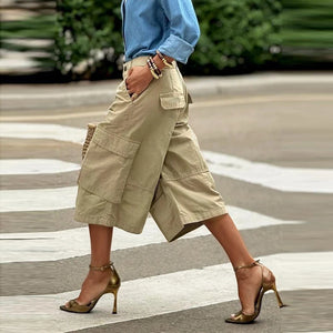 Loose Cotton Cargo Pants with Pockets
