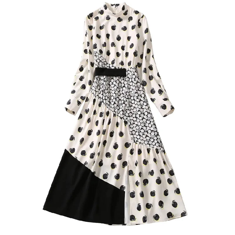 Patchwork Polka Dot Dress