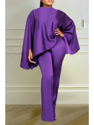Satin Two Piece Chic Pant Set
